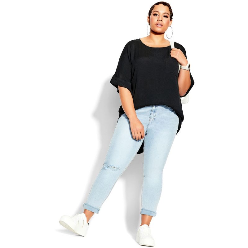 Women's Plus Size Easy Weekend Top - black | CCX, 1 of 4