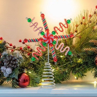 Candyland Peppermint Metal Christmas Tree Topper