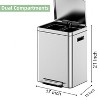 GustoWave  Stainless Steel Dual Compartment Step-on Recycling Bin with Soft-Close Lids & Removable Plastic Inner Buckets for Kitchen, Home, Office - 3 of 4