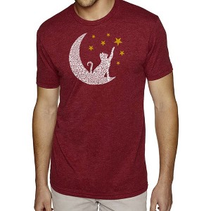 LA Pop Art Cat Moon - Men's Premium Blend Word Art T-Shirt - 1 of 4