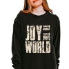 Joy To The World Block Distressed - Women's Garment Dyed Long Sleeve Graphic T-Shirt - 3 of 4