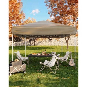 10x10 Pop Up Canopy with 3 Height Settings, Easy Setup, 4 Sandbags & Carry Bag For Camping, Parties, Events - 1 of 4