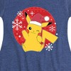 Girls' - Pokémon - Pikachu Santa Hat Fit & Flair Cap Sleeve Dress - 2 of 3