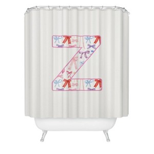 Deny Designs April Lane Art Fancy Bow Monogram Shower Curtain - 1 of 3