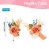 Unique Bargains Rose Corsage and Boutonnieres Set For Party Wedding Flowers Pin 2.76 Inch 2 Pcs - 2 of 4