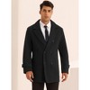 Lars Amadeus Men's Notched Lapel Solid Color Double Breasted Pea Coat - 2 of 4