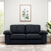 78.74" Brown Faux Leather 2-Seater Storage Sofa with Hidden Compartment - 3 of 4