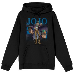 Jojo's Bizarre Adventure Jotaro Headshots Adult Black Long Sleeve Hooded Sweatshirt - 1 of 3