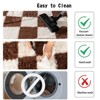 LOVEVOOK 5x7ft Checkered Area Rugs for Living Room, Bedroom, Soft Shaggy Brown and White Rugs Kids Room, Non-Slip Fuzzy Carpet Indoor - 3 of 4