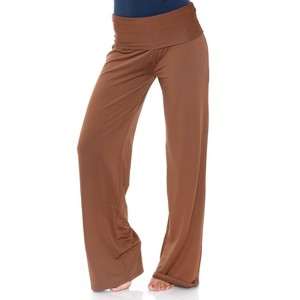 Women's Solid Printed Palazzo Pants - White Mark - 1 of 3