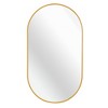 ALEXOUN 20"X28" Capsule Rounded Rectangle Bathroom Mirror with Metal Frame Anti-Rust – Vertical & Horizontal for Bathroom, Entryway, Bedroom (Gold) - 4 of 4