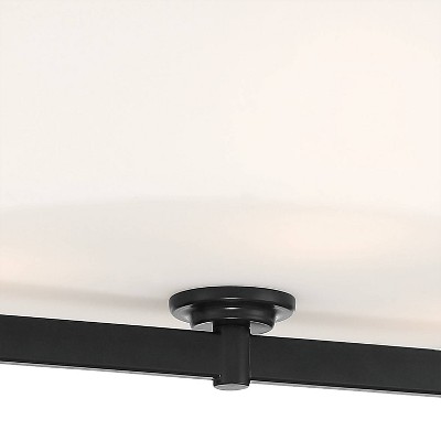 First Avenue Coal 16" Semi-Flush Ceiling Light with Etched White Glass