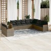 vidaXL 10 Piece Patio Sofa Set with Cushions Gray Poly Rattan - Without Table - 2 of 4