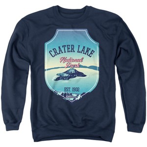 Men's Crater Lake National Park Illustrated Landscape Crewneck Sweatshirt - 1 of 4