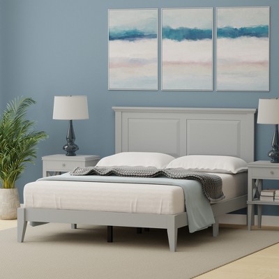 Cottage Chic Ultimate Grey Solid Hevea Wood Full Platform Bed