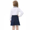 Girls Denim Skirts with Side Pockets Pleated Hem Skirts Casual Mini Denim Skirts - 3 of 4