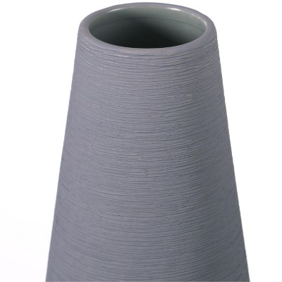 Elegant White Ceramic Decorative Table Vase Set - 15"