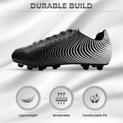 Vizari Men's Stealth Firm Ground Outdoor Soccer Shoes - Black/White - 10 — фото 4