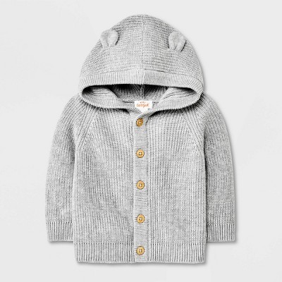 Image of Baby Critter Button-Up Cardigan Sweater - Cat & Jack™ Gray 3-6M