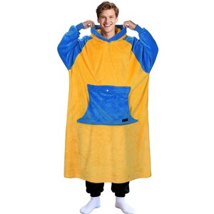 Catalonia Full Body Oversized Blanket Hoodied Sweatshirt for Women Men, Warm Fuzzy Wearable Fleece Flannel Blanket Pullover, Cozy Gift - 1 of 4
