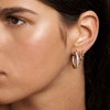 14K Gold Plated Triple Huggie Illusion Stud Earrings | Double Huggie Hoop Earrings for One Hole | Gold Hoop Earrings for Women - 2 of 4