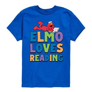 Boys' - Sesame Street - Elmo Loves Reading Short Sleeve Graphic T-Shirt - 1 of 4