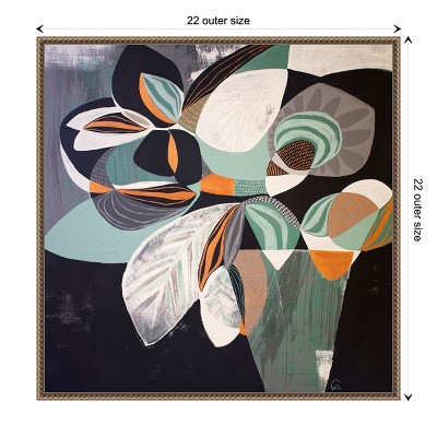 Abstract Floral Beaded Framed Canvas Wall Art, 22 x 22