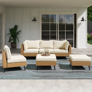 Lausaint Home 6-Piece Wicker Conversation Sofa - 1 of 4