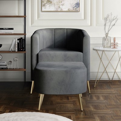 ChaletPosh Accent Chair with Stool