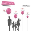 PartyWoo Balloons Hot Pink Magenta Fuchsia Dark 18 12 10 5 Inch 142 pcs - 2 of 4