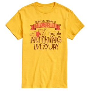 Men's - Winnie The Pooh - Nothing Is Impossible Short Sleeve Graphic T-Shirt - 1 of 4