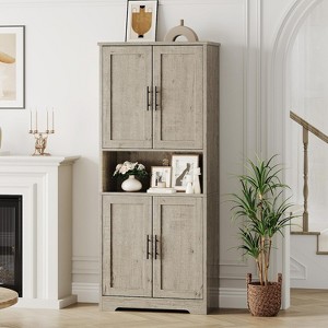 Coucheta 70'' Kitchen Pantry Freestanding Storage Cabinet with 4 Doors and Adjustable Shelves, Cupboard for Dining Room - 1 of 4