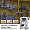 VEVOR Air Operated Double Diaphragm Pump, 44GPM, Max 115PSI Air Waste Oil Pneumatic Transfer Pump with 2 Extra Diaphragms, Grey - 4 of 4
