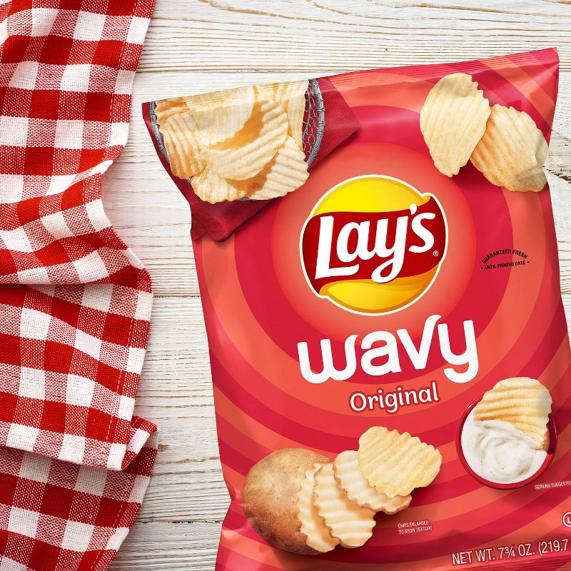 Lay's Wavy Original Potato Chips - 7.75oz, 4 of 5