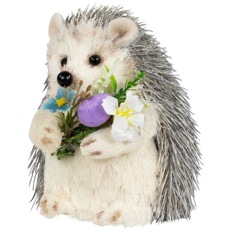 Northlight Hedgehog Floral Easter Figurine - 5" - Cream and Gray, 5 of 7