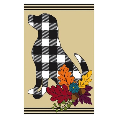 Fall Dog Silhouette Garden Applique Flag