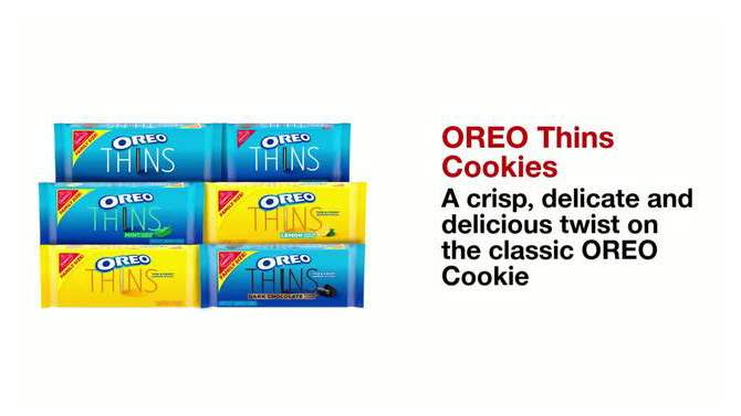 OREO Thins Mint Flavor Creme Chocolate Sandwich Cookies - 13.1oz, 2 of 13, play video