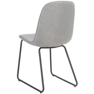 Makalu Grey Upholstered Dining Chair Set with Black Legs