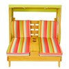 Tangkula Kids Patio Double Chaise Lounge Outdoor Wooden Recliner w/Canopy & Cup Holder - 4 of 4