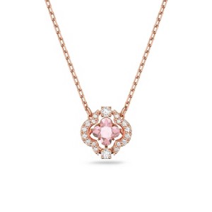 Swarovski Una Necklace Clover Pink Rose Gold-tone Plated Size S - 1 of 4