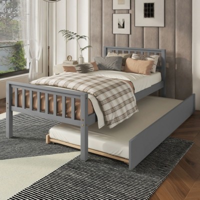 Sturdy Twin Bed with Roll-Out Trundle Designed for Longevity