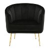 NicBex Velvet Accent Chair,Upholstered Living Room Chairs with Pleated Waves Backrest and Metal Legs,Modern Armchair,Club Chairs for Living Room - 2 of 4