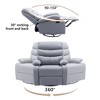Hzlagm Everglade 30.2 in. W Technical Leather Upholstered Swivel and Rocking Manual Recliner - 3 of 4