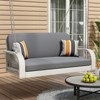 DSVIMOY Porch Swing, 2-Seater Hanging Bench With Chains, Patio Swing for Backyard Garden Poolside, Grey&White, 48.81"*23.03"*21.25" - 2 of 4