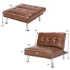Costway Single Sofa Convertible Folding Recliner Lounge Chair w/Metal Legs Brown\Black - 3 of 4