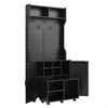 NicBex Multifunctional Hall Tree with Storage Cabinet 4 in 1 Coat Rack with Removable Bench, 6 Wheels, 7 Hooks for Hallway, Living Room - 3 of 4