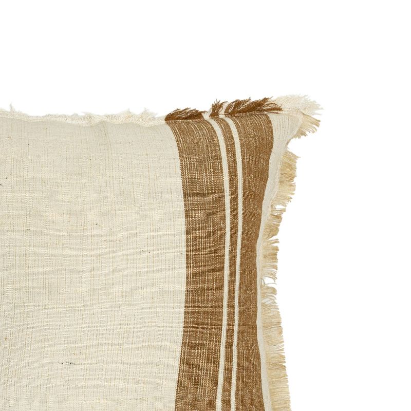 Hand Woven Brown Striped Throw Pillow Jute & Cotton With Polyester Fill by Foreside Home & Garden, 4 of 7