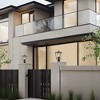 LNC Hewifda  15.7-in Black and Gold with Textured Glass Modern Outdoor Light Lamp Posts - 4 of 4