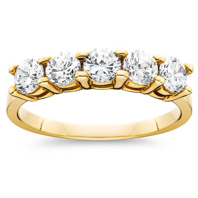 Pompeii3 1ct Five Stone Diamond Ring 14K Yellow Gold