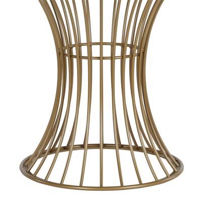 Westwood 33'' Brass Hourglass Base Round Glass Dining Table